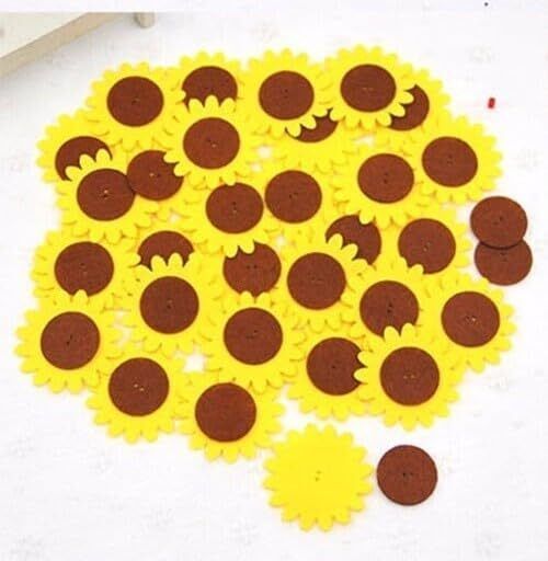 changrobe Pack of 50 Multicolor Felt Flower Cutouts for DIY Craft - 4.5 Inch Paper Cut-outs-picture-22