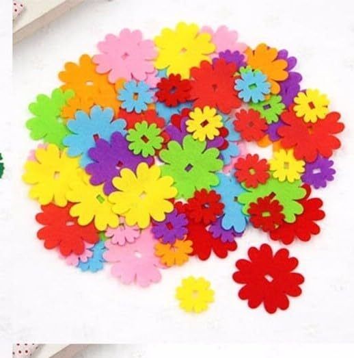 changrobe Pack of 50 Multicolor Felt Flower Cutouts for DIY Craft - 4.5 Inch Paper Cut-outs-picture-19