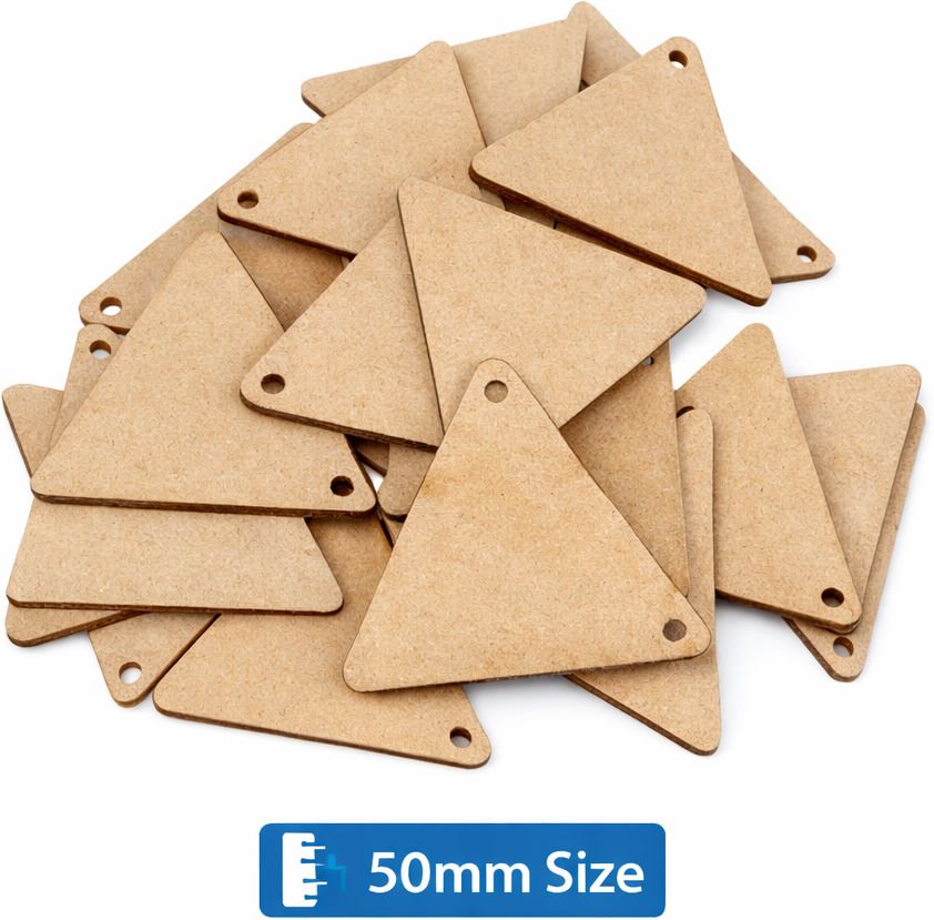 shinav MDF Triangle Craft Tags 50mm | Blank Wooden Label Tags for DIY & Decoration Cardboard Cut-outs-picture-48