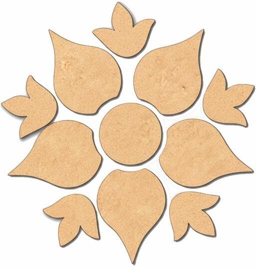 changrobe Wooden Rangoli Cutout | Unfinished Rangoli Diwali Decoration - 12 Inch Wooden Cut-outs-picture-46