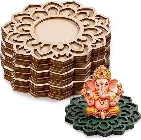 changrobe 10 Pcs DIY Wooden Tea Light Candle Holders - 5.12 x 5.12 Inch Wooden Cut-outs-picture-41