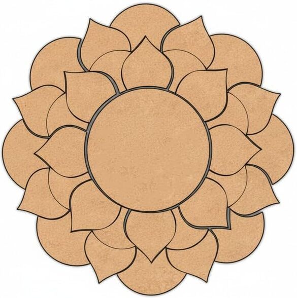 changrobe Wooden Rangoli Cutout | Unfinished Rangoli Diwali Decoration - 12 Inch Wooden Cut-outs-picture-32