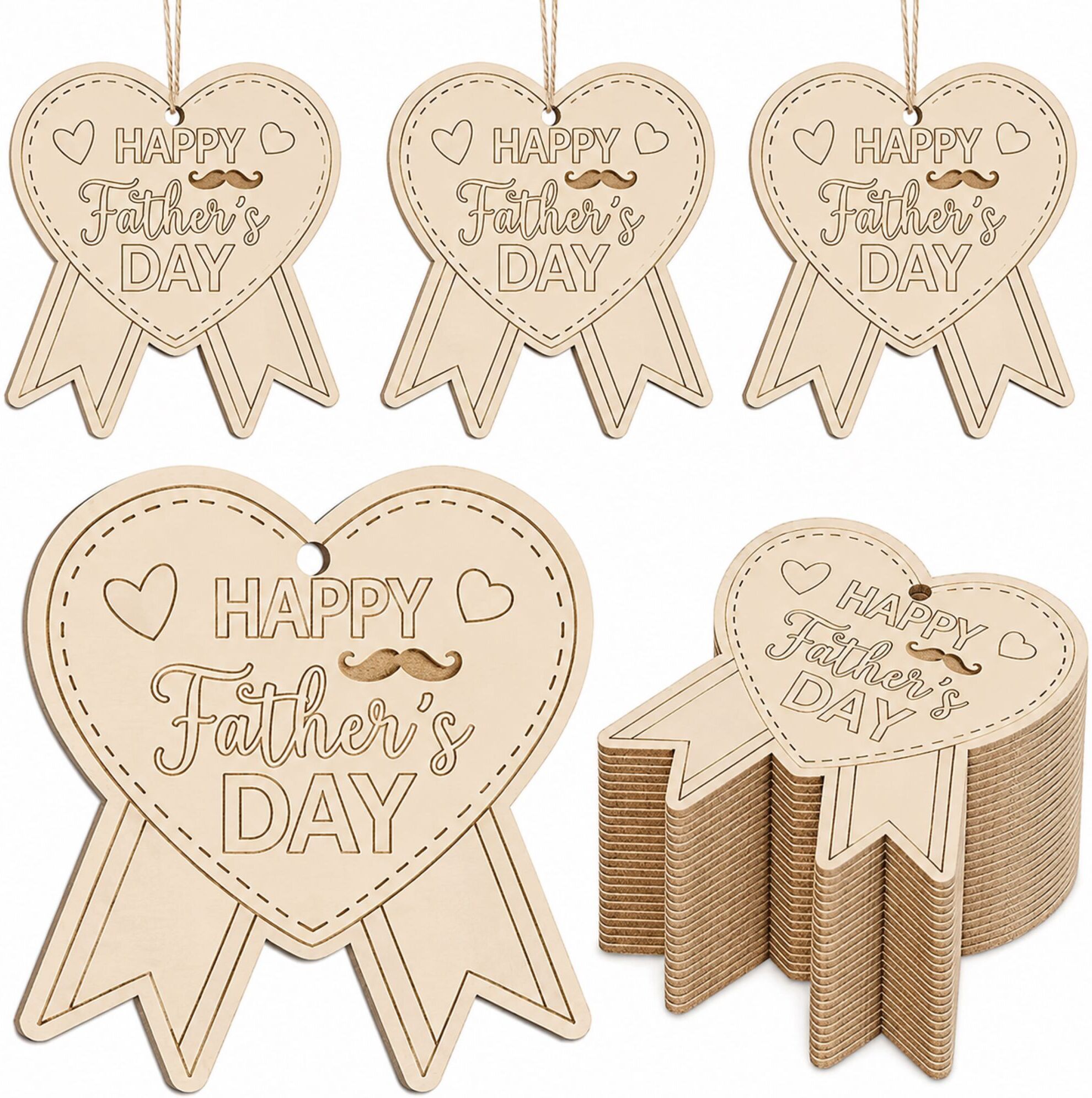 Father's Day Heart MDF Craft Base Wooden Cut-outs-image-13