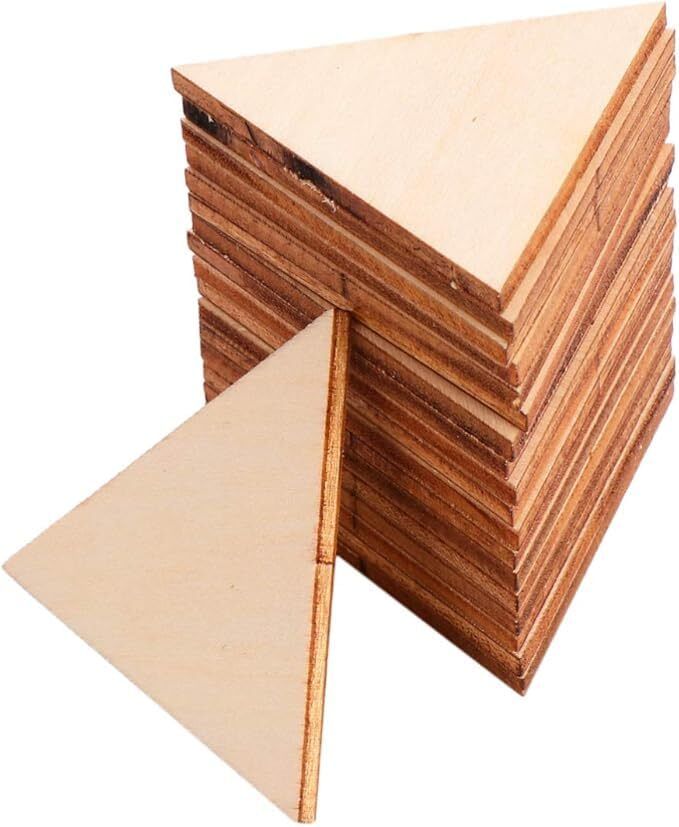 changrobe Pack of 60 Unfinished Triangles Wood Cutout for Crafts - 1.97X1.97 Inch Wooden Cut-outs-picture-43