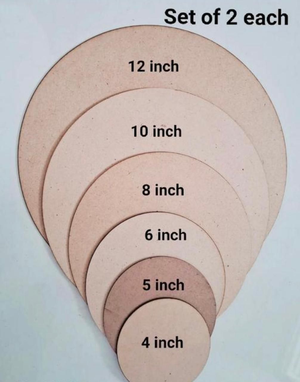 MDF Round Craft Sheets Pack of 12 Assorted Sizes 4 Inch to 12 Inch DIY Painting Cardboard Cut-outs-image-33