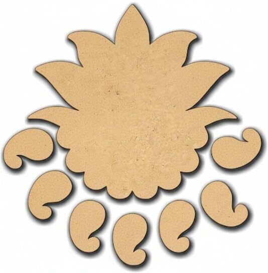 changrobe Wooden Rangoli Cutout | Unfinished Rangoli Diwali Decoration - 12 Inch Wooden Cut-outs-picture-37