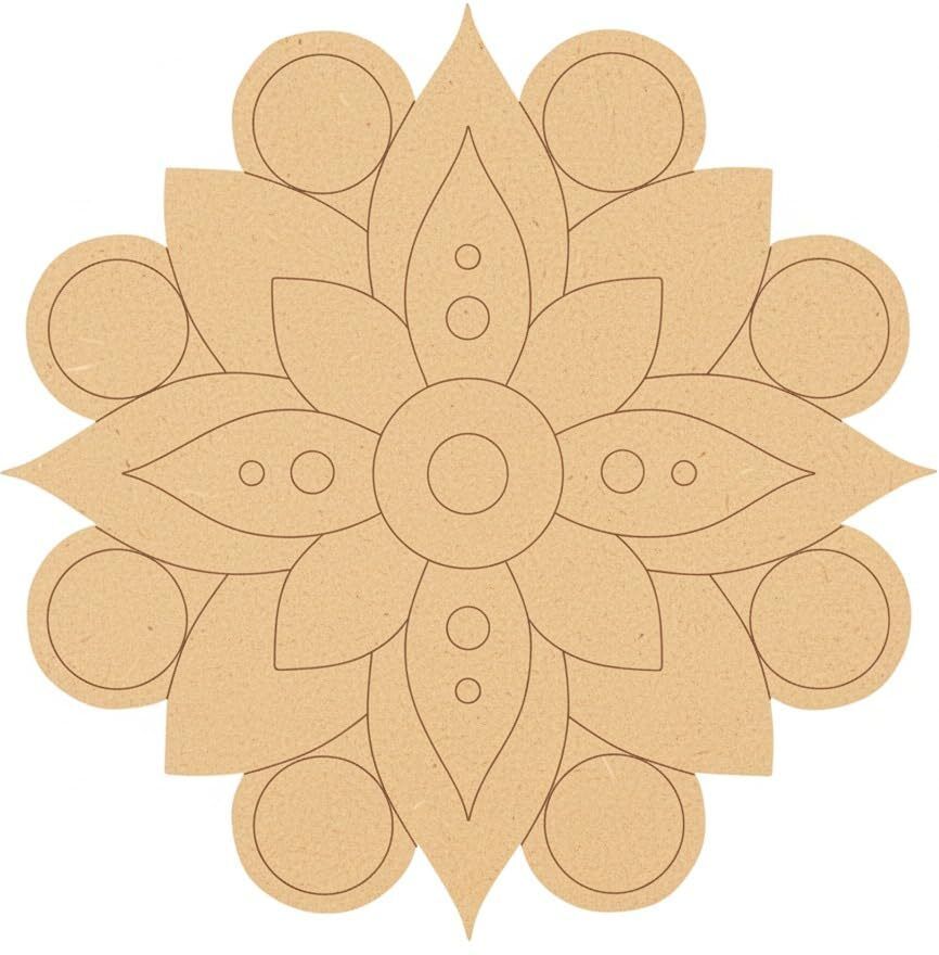 changrobe Wooden Rangoli Cutout | Unfinished Rangoli Diwali Decoration - 12 Inch Wooden Cut-outs-picture-14