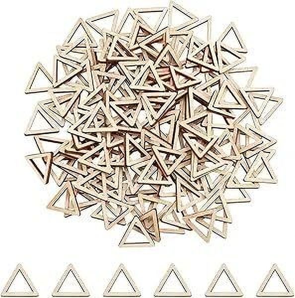 changrobe 50 Pcs Triangle Wood Linking Rings | Unfinished Frames - 0.79 Inch Wooden Cut-outs-picture-17