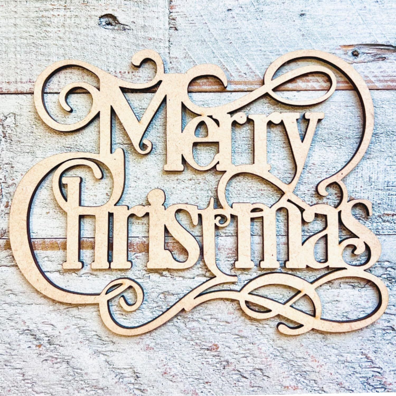 Merry Christmas 10x7.5 Inch Christmas Word Wooden Cut-outs-image-13