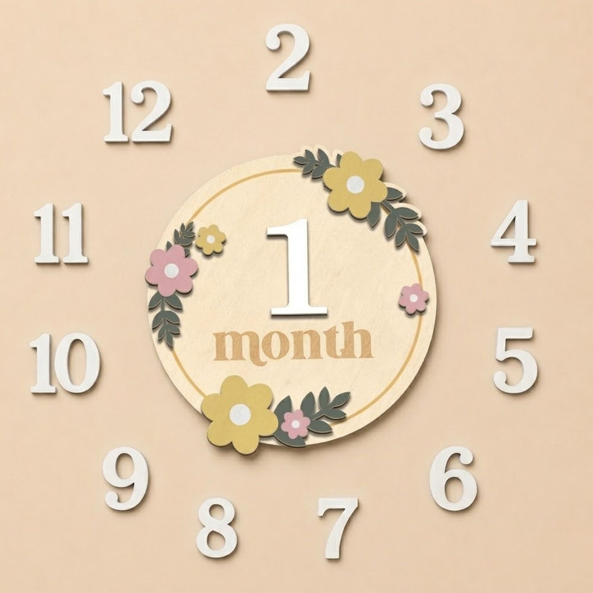 babymoon Wooden Milestone Cards Baby Photo Prop Board with Number Tiles Baby Gift Wooden Cut-outs-picture-45