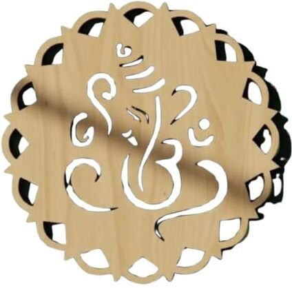 changrobe Ganesha Wooden Wall Art | Lord Ganesh Wall Hanging - 12 x 12 Inch Wooden Cut-outs-picture-35