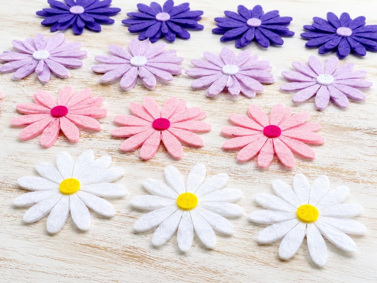 changrobe Pack of 16 Felt Daisy Flower Shape Cutouts for DIY Crafts & Decoration Paper Cut-outs-picture-32