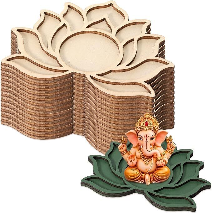 changrobe 10 Pcs DIY Wooden Tea Light Candle Holders - 5.12 x 5.12 Inch Wooden Cut-outs-picture-30