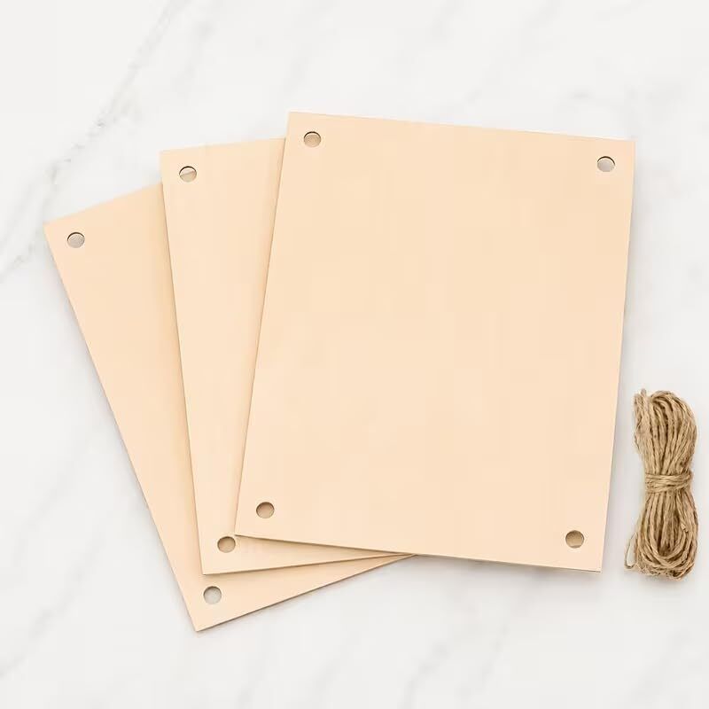 Pack of 4 Unfinished Wooden Hanging Board - 6.7 x 9.8 Inch Wooden Cut-outs-image-16