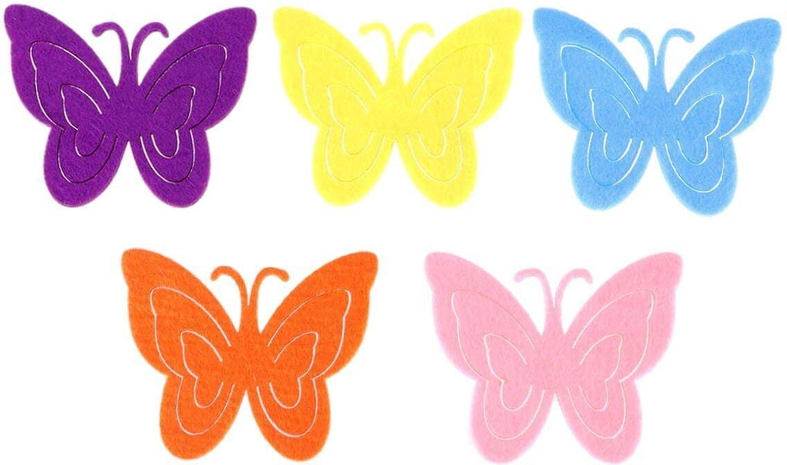 changrobe Pack of 20 Butterfly Felt Cutouts for DIY Craf - 2.7 x 2.3 Inch Paper Cut-outs-picture-46
