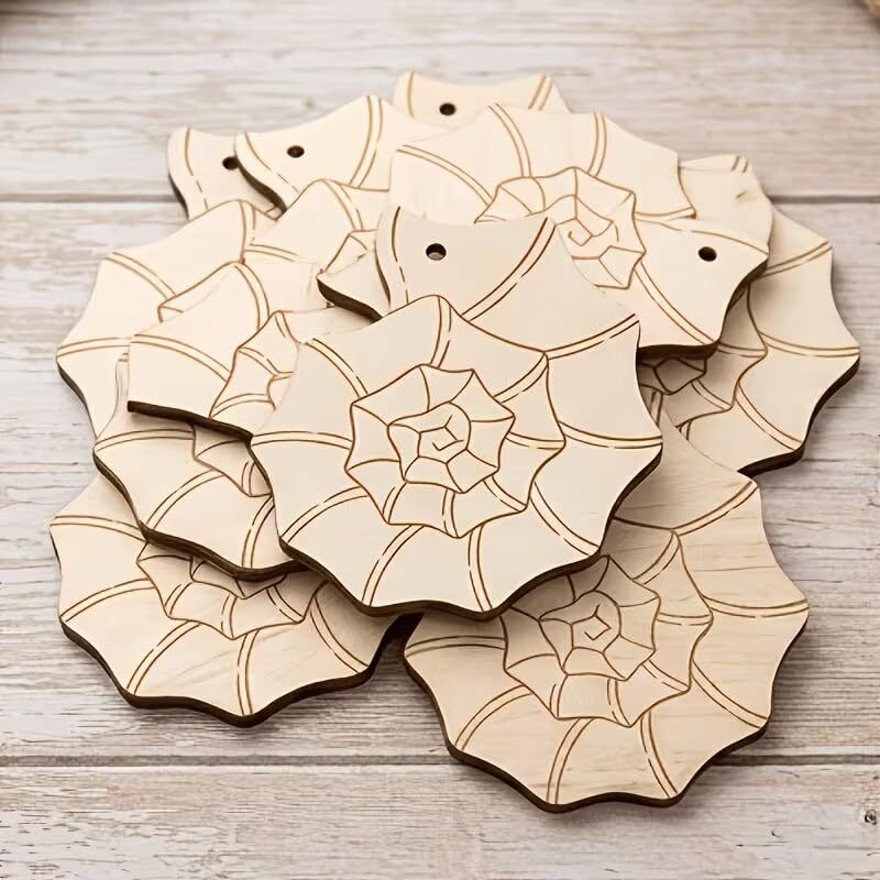 changrobe 12 Pcs Wooden Conch Shell Cutouts for DIY Crafts- 3.5 Inch Wooden Cut-outs-picture-41