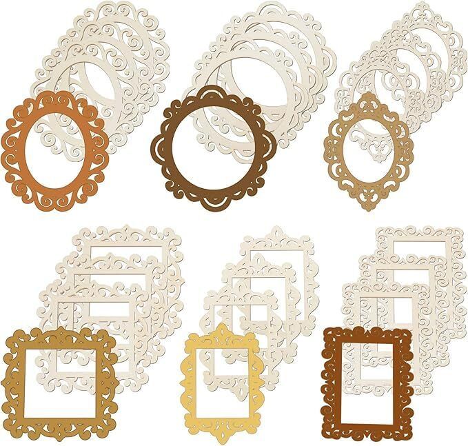 changrobe 12 Pcs Unfinished Wooden Picture Frames for Crafts with Rope, 5.9 x 4.7 Inch Wooden Cut-outs-picture-17