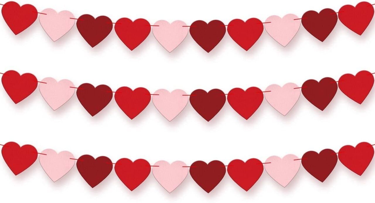 changrobe Pack of 30 Heart Garland Decorations - 3.5 x 3.5 Inch Paper Cut-outs-picture-25