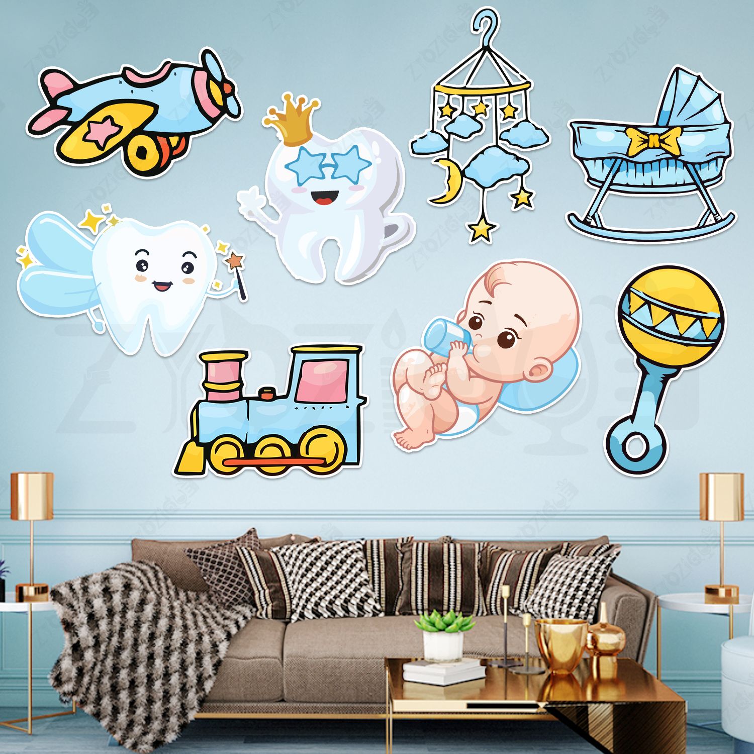 zyozique 9 Pcs First Tooth Decorations Cardstock Cutouts | First Tooth Decoration Items Cardboard Cut-outs-picture-30