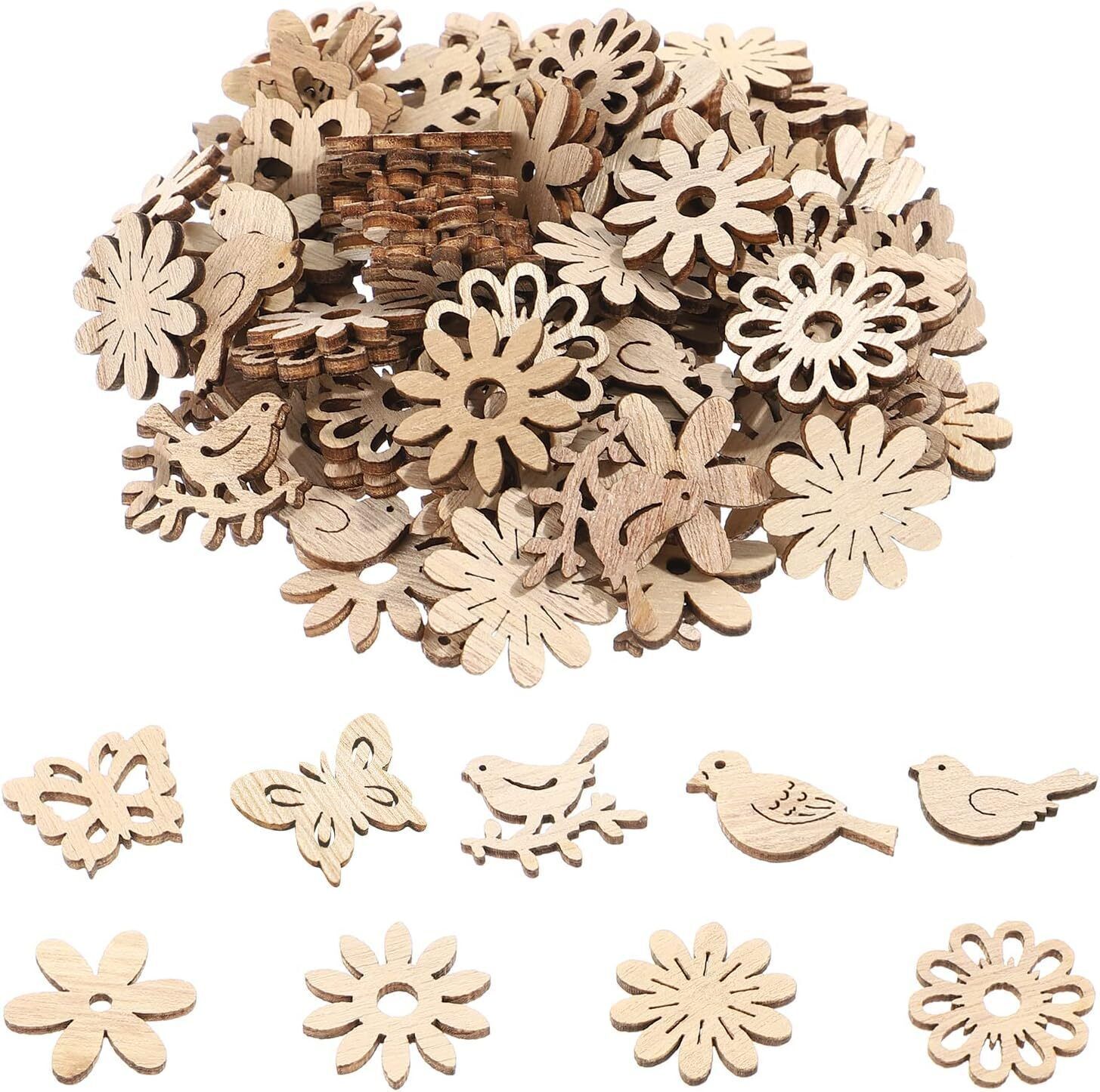 wooden Bird Butterfly Flower Cutout for art and craft Wooden Cut-outs-image-46