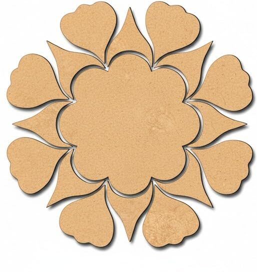 changrobe Wooden Rangoli Cutout | Unfinished Rangoli Diwali Decoration - 12 Inch Wooden Cut-outs-picture-23