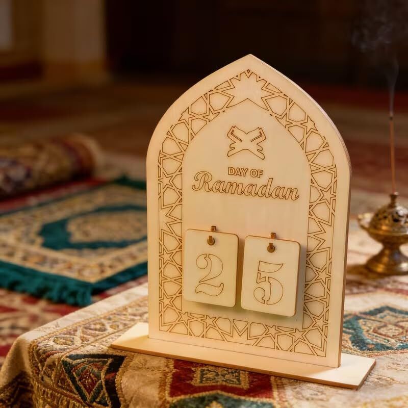 Ramadan Countdown Calendar, Wooden Eid Advent Wooden Cut-outs-image-18