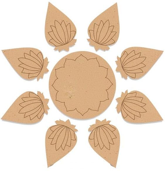 changrobe Wooden Rangoli Cutout | Unfinished Rangoli Diwali Decoration - 12 Inch Wooden Cut-outs-picture-19