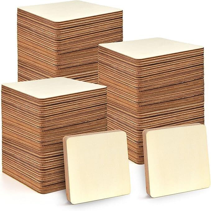 changrobe 20 Pieces Unfinished Squares Blank Wooden Pieces - 6 Inch Wooden Cut-outs-picture-18