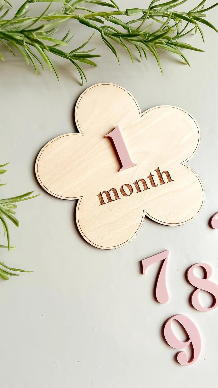 haoser Wooden MDF Baby Monthly Milestone Cards Set Wooden Cut-outs-picture-16