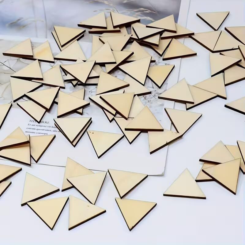 50 Pcs Wooden Triangle Cutouts for DIY Crafts - 1.2 Inch Wooden Cut-outs-image-28