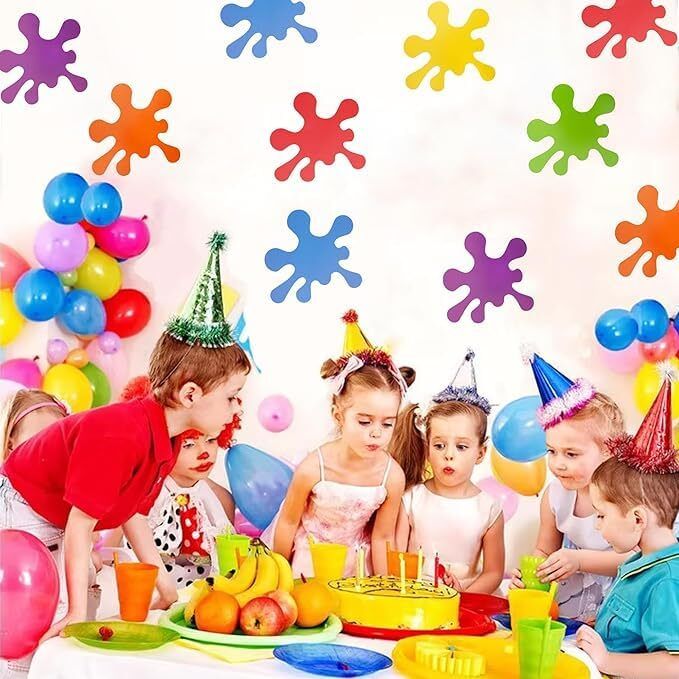 48 PCS Colorful Paint Splatter Paper Cutouts for Crafts | 6 x 6 Inch Paper Cut-outs-image-40