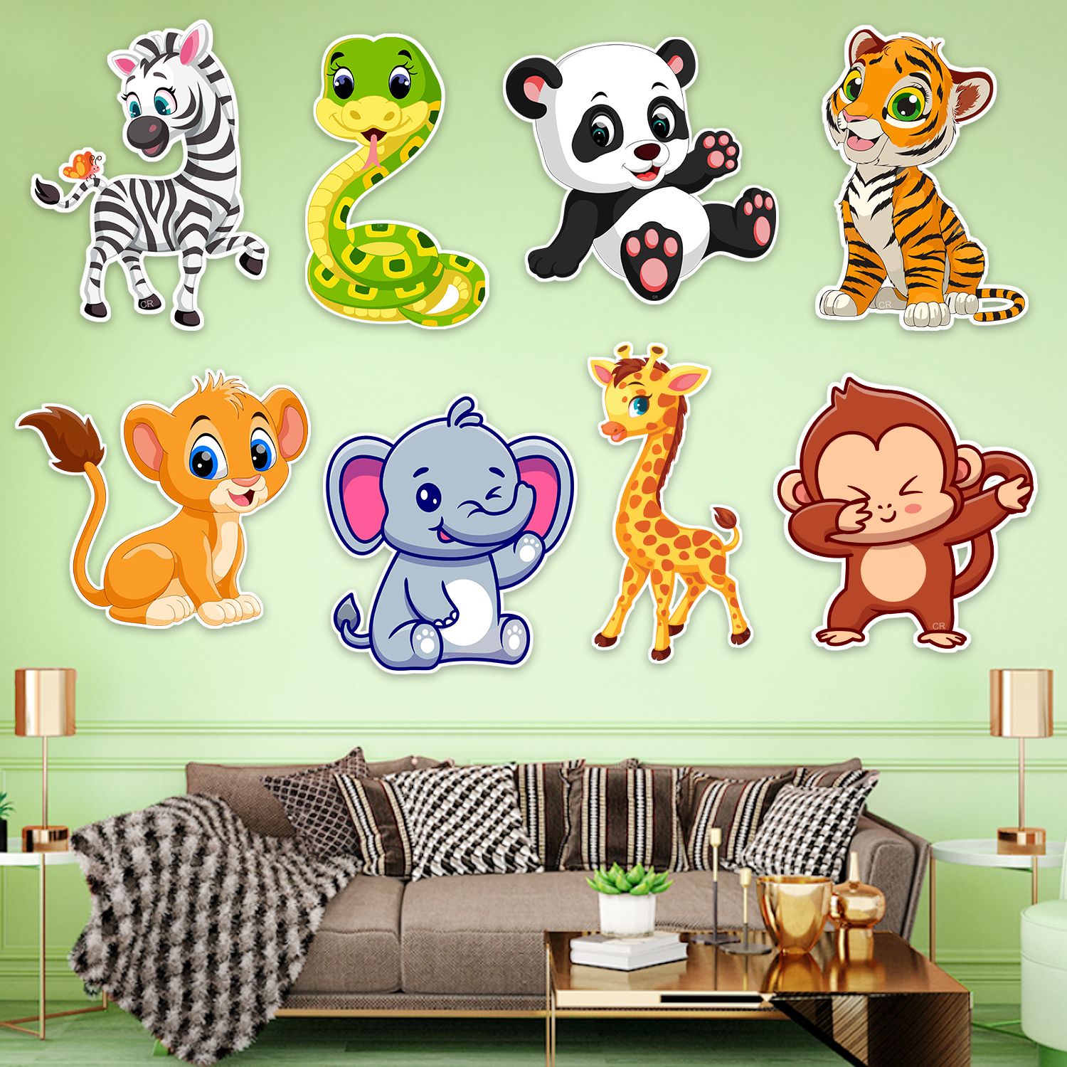 Jungle Theme Birthday Cardstock Cutout with Glue Dot for Kids Theme Paper Cut-outs-image-49