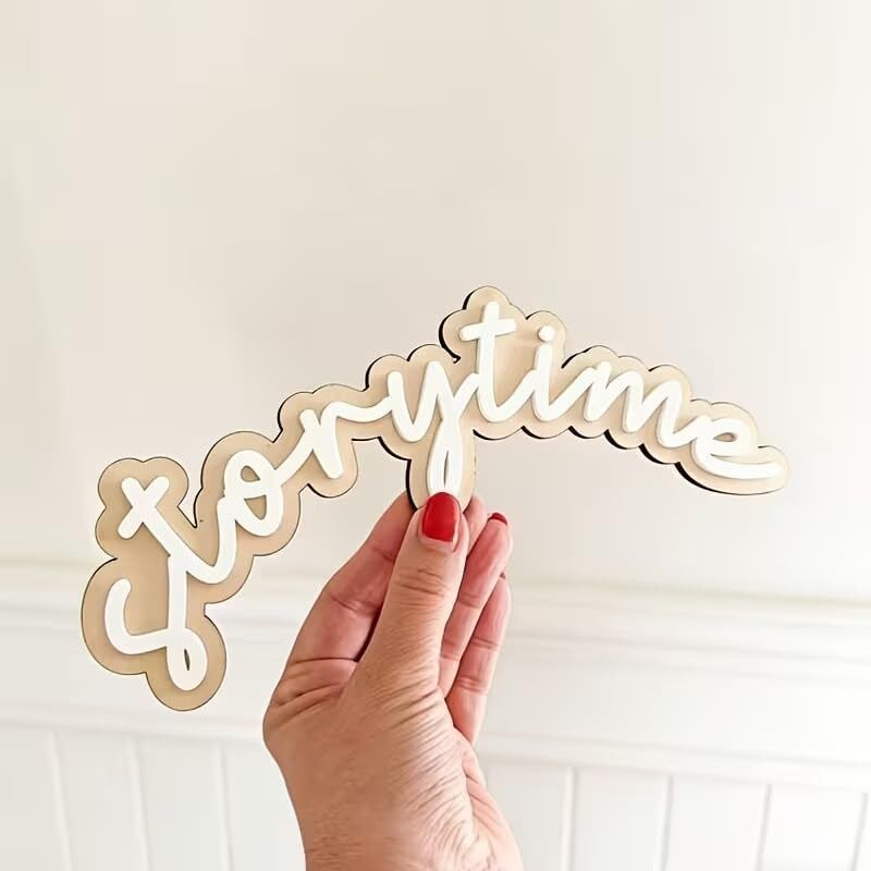 changrobe Story Time Wooden Word Sign for Bookshelf Decoration - 7.87 Inch Wooden Cut-outs-picture-31
