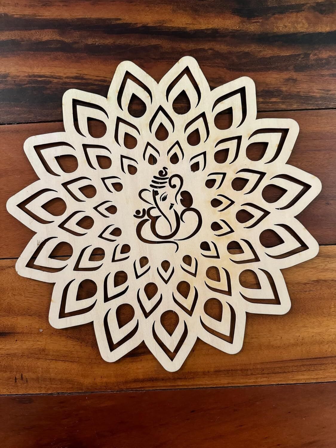 changrobe Diwali Rangoli Stencils for Floor Decoration - 11 x 11 Inch Wooden Cut-outs-picture-36