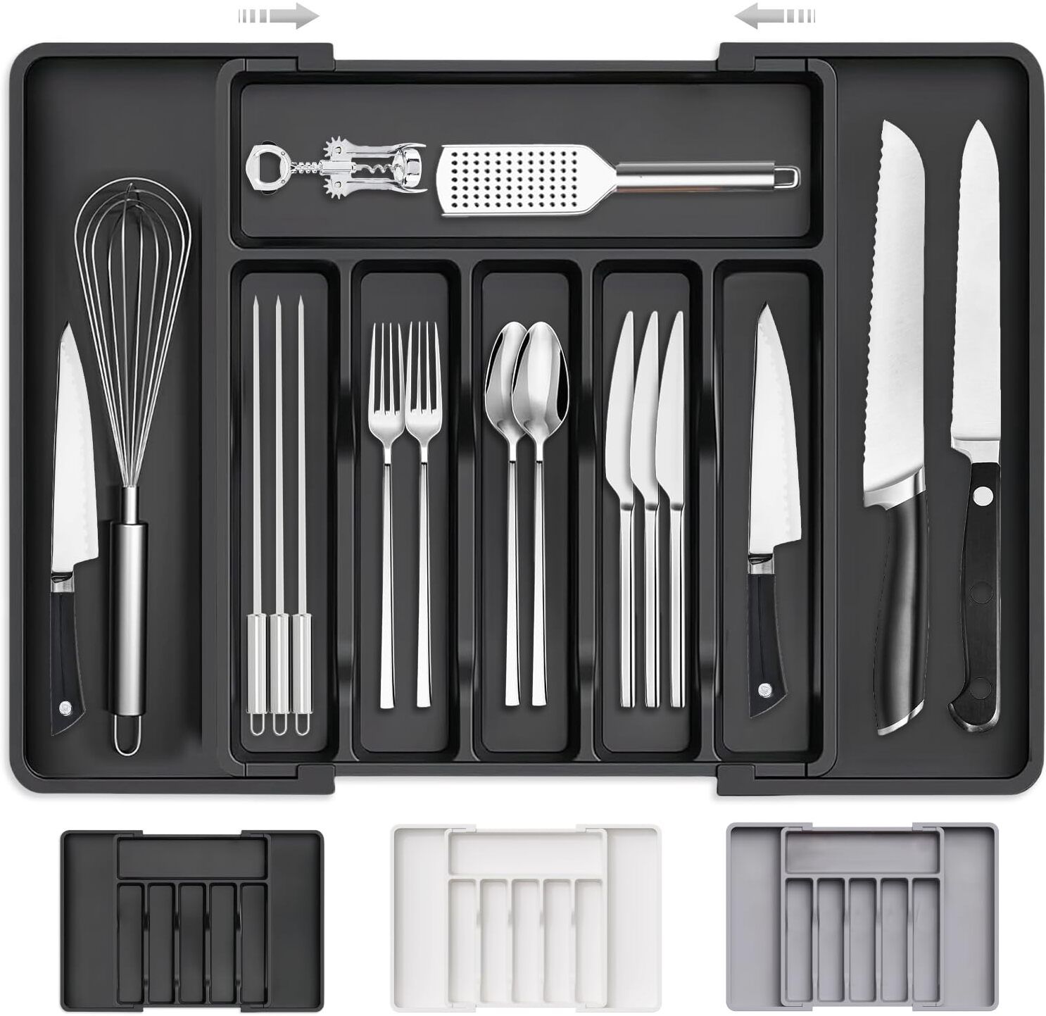 Cutlery Kitchen Rack Cutlery Kitchen Rack Plastic Drawer Organizer, Expandable Utensil Tray Plastic-image-41