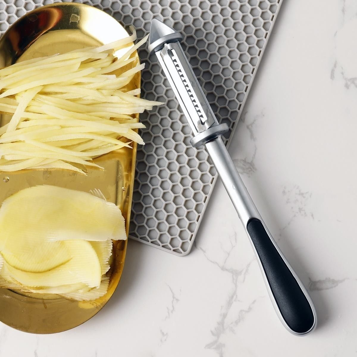 alwafli 3 in1 Multifunctional Vegetable/Fruit Gorilla Peeler Julienne Slicer for Kitchen Stainless Steel Table Knife, Cheese Knife, Dessert Knife, Butter Spreader, Fruit Knife, Steak Knife-picture-5