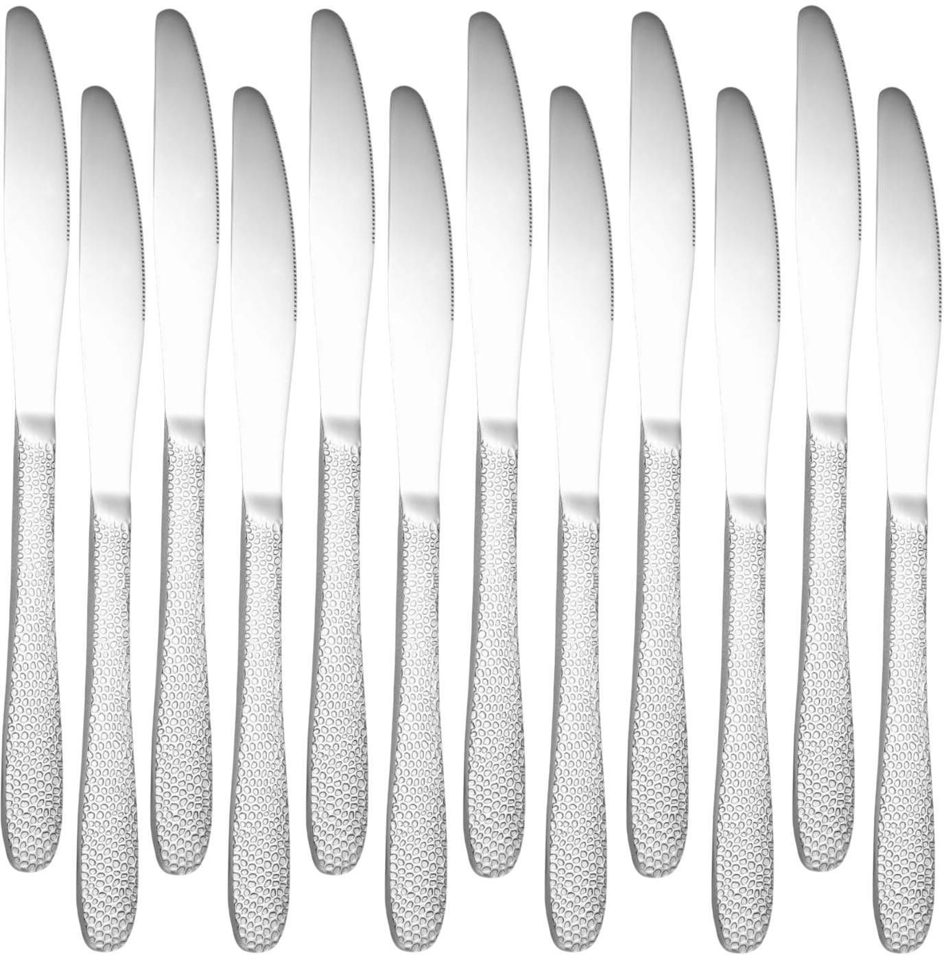 Silver Dinner Knives Set, Butter Knife, Butter Spreader Knives, Table Knives Stainless Steel Steak Knife Set-image-7