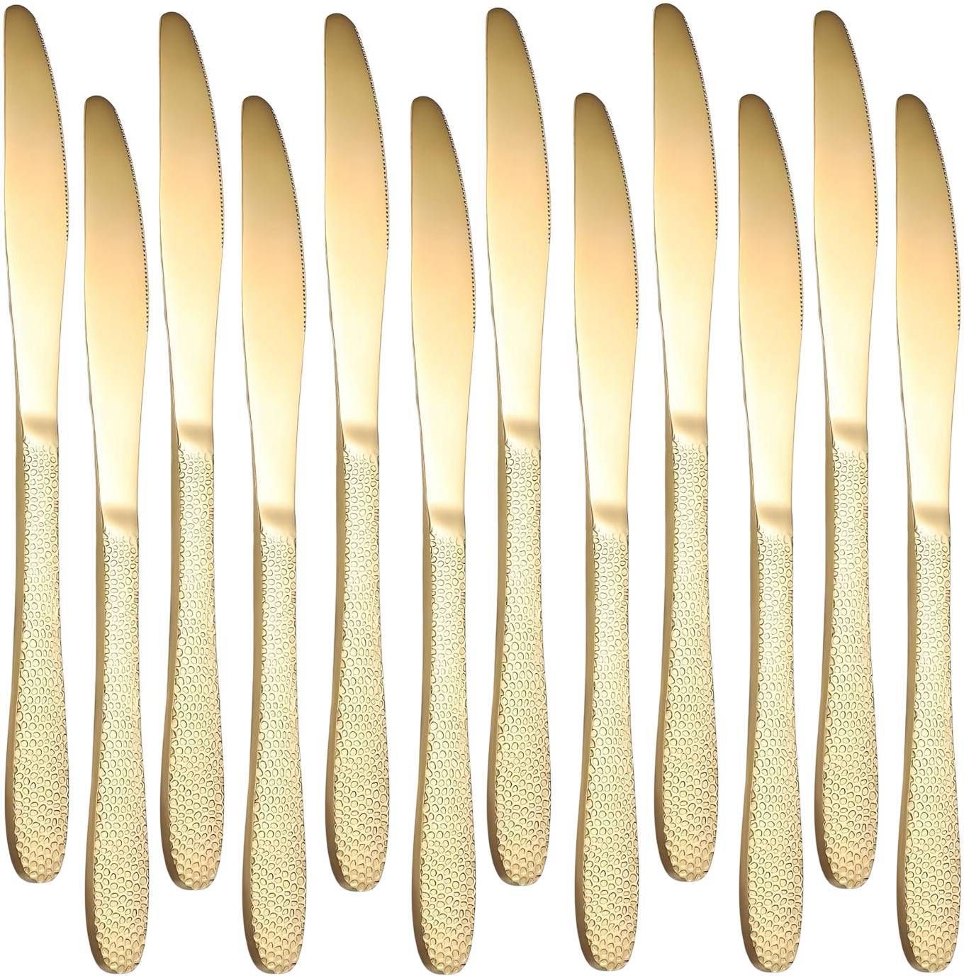 oicia Gold Butter Spreader Knives for Kitchen, Serrated Knives for Dinner, Food Knives Stainless Steel Steak Knife Set-picture-38