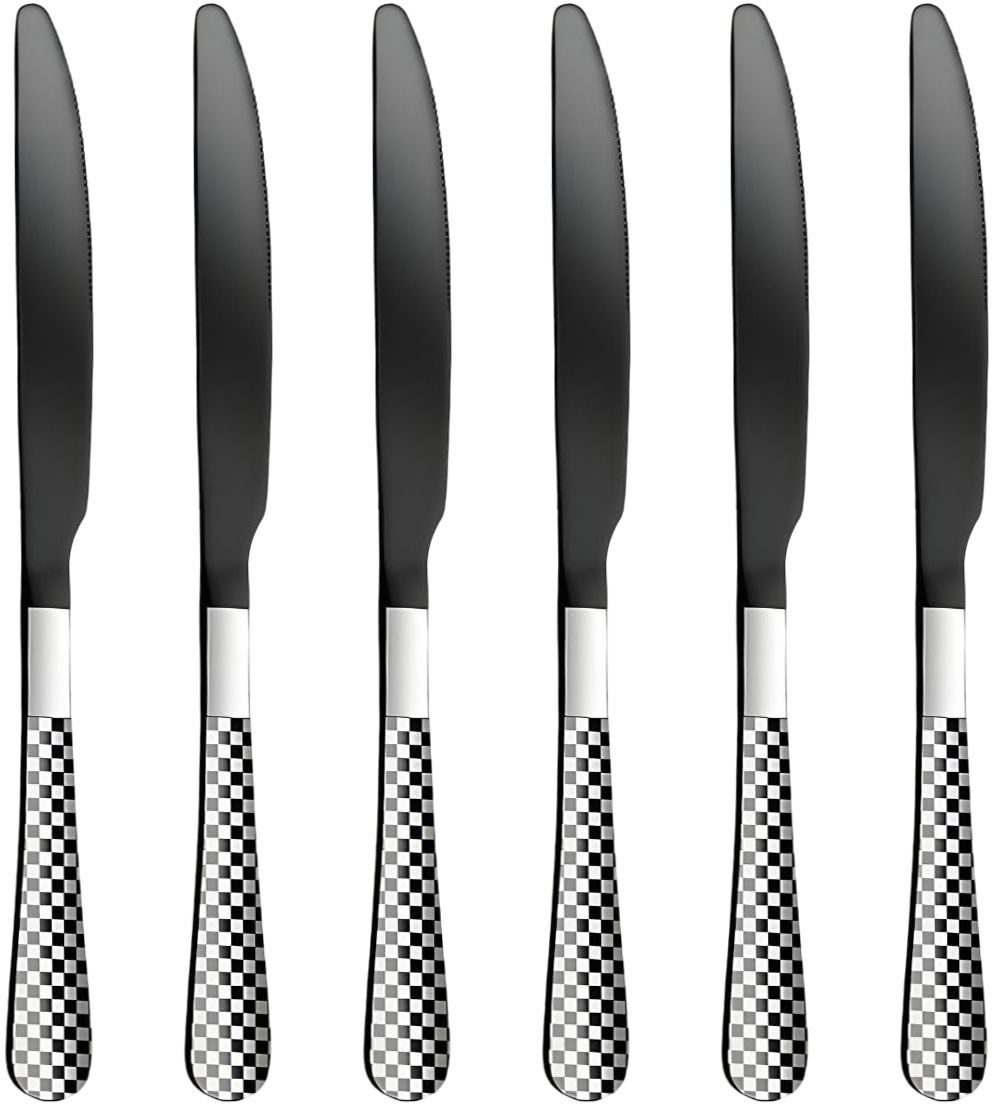 oicia Black Dinner Knives, Butter Spreader Knife, Table Knife, Knife for Steak Meat Stainless Steel Steak Knife Set-picture-12