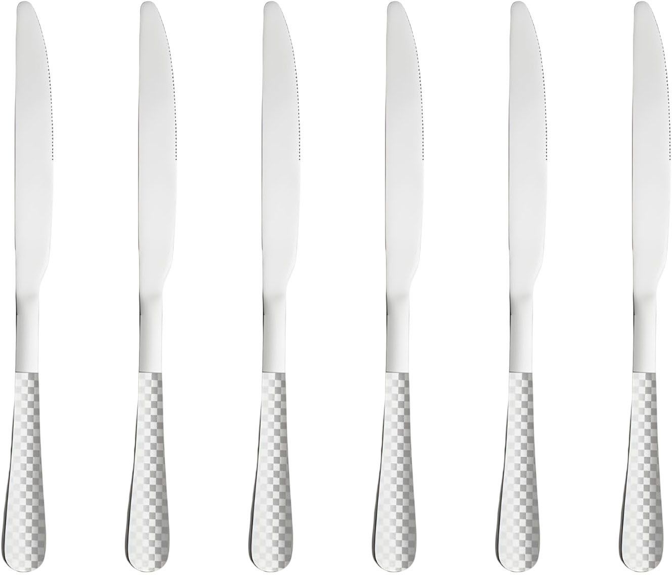oicia Silver Butter Knife for Kitchen, 9.2-inch Dinner Knives, Cutlery Food Knives Stainless Steel Steak Knife Set-picture-24