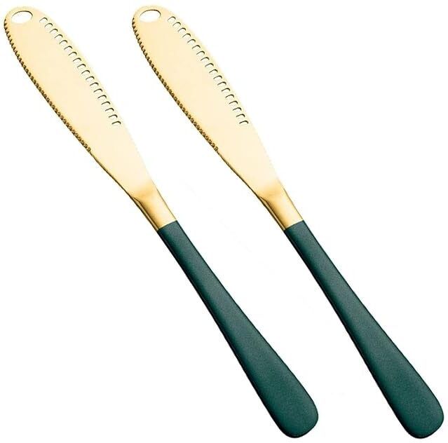Butter Knife with Holes, Stainless Steel Luxury Finish Butter Spreader Knife Stainless Steel Bread Knife Set-image-19