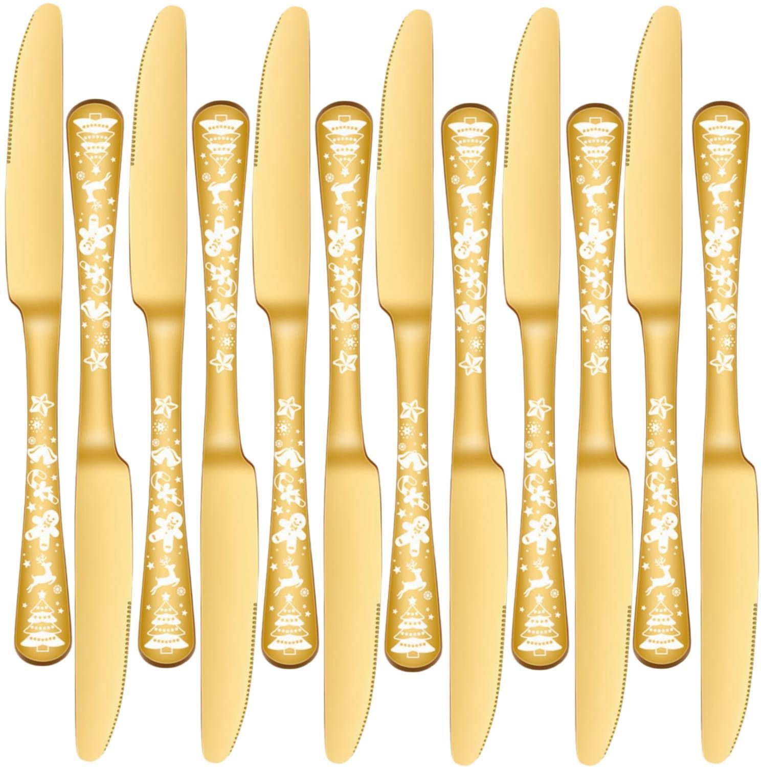 Gold 9-In Dinner Knife, Butter Knives, Table Knife for Fine Dining, Dining knife Stainless Steel Steak Knife Set-image-44