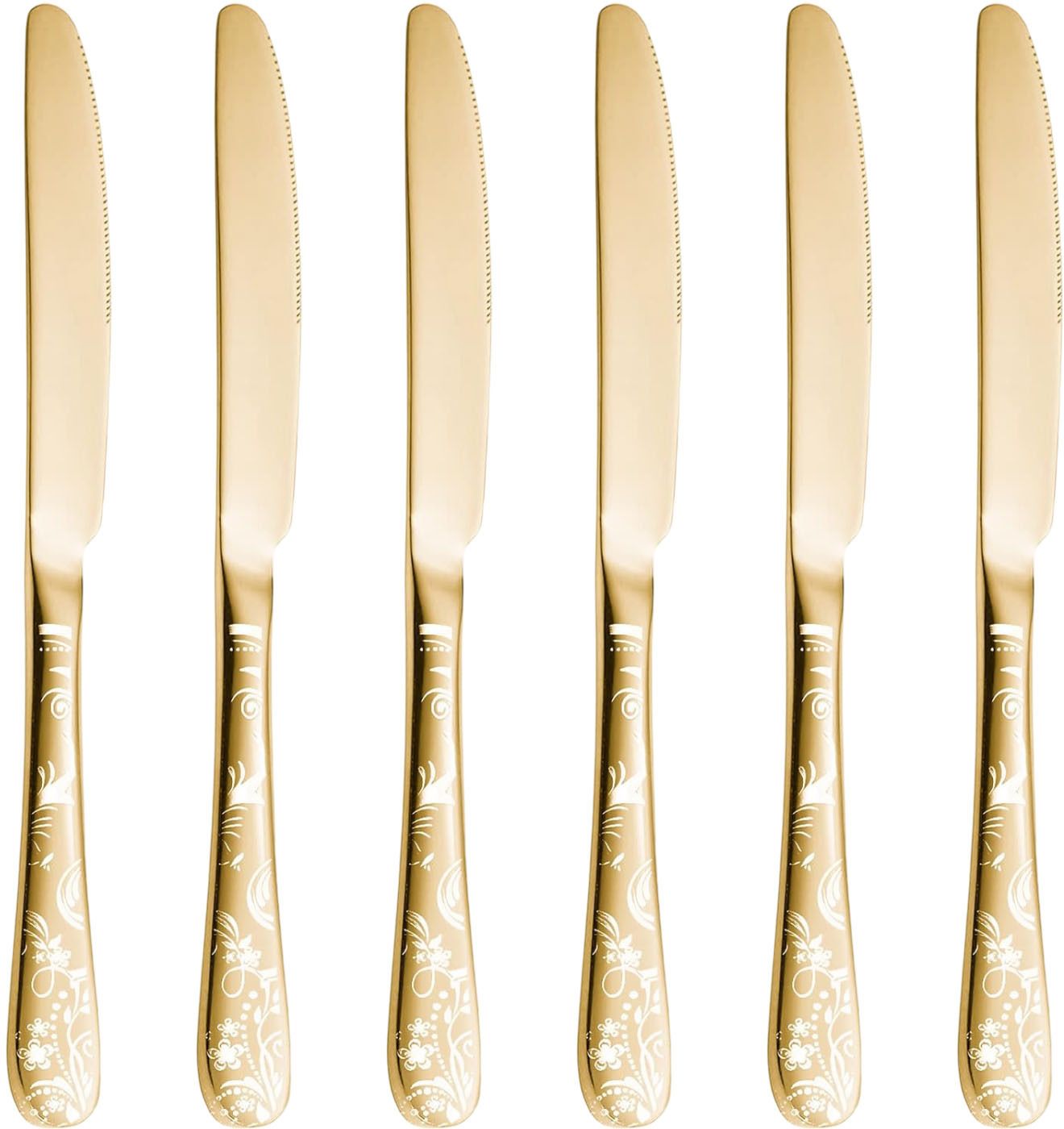 oicia Gold Dinner Knife Set, Table Knives, Spreader Knives for Kitchen, Dining Knives Stainless Steel Steak Knife Set-picture-17