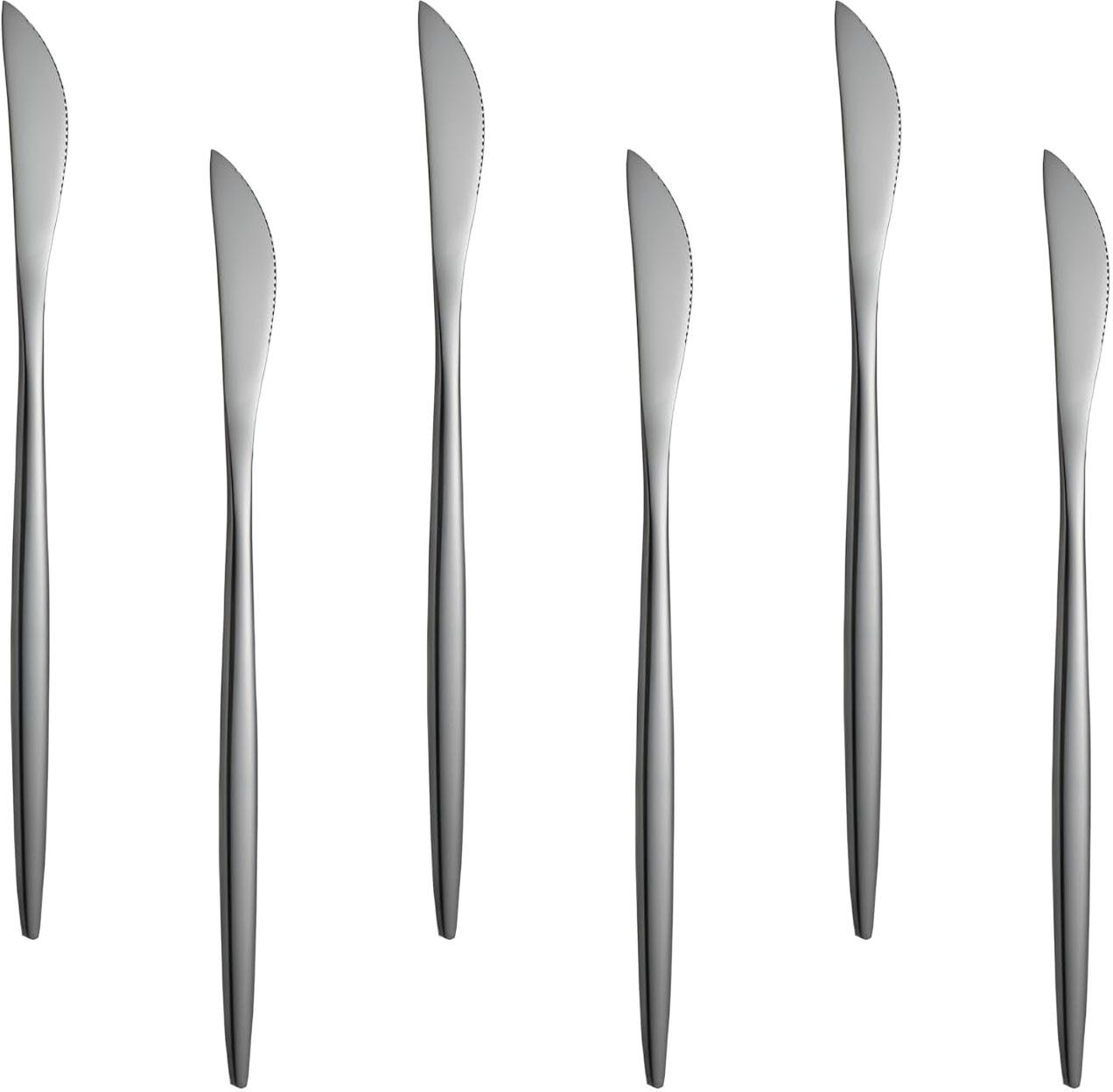Black Dinner Knife, Durable Butter Knives, Butter Spreader Knives for Kitchen Stainless Steel Steak Knife Set-image-34