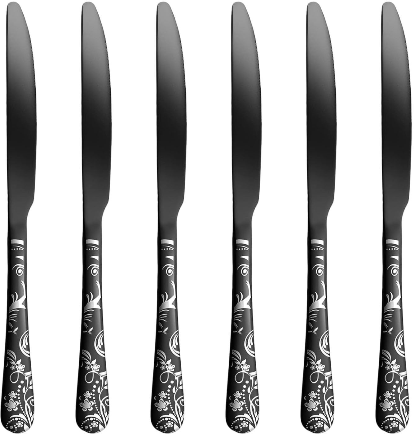 Black Butter Knife for Kitchen, Dinner Knives, Table Knives, Cutlery Knives Stainless Steel Steak Knife Set-image-41