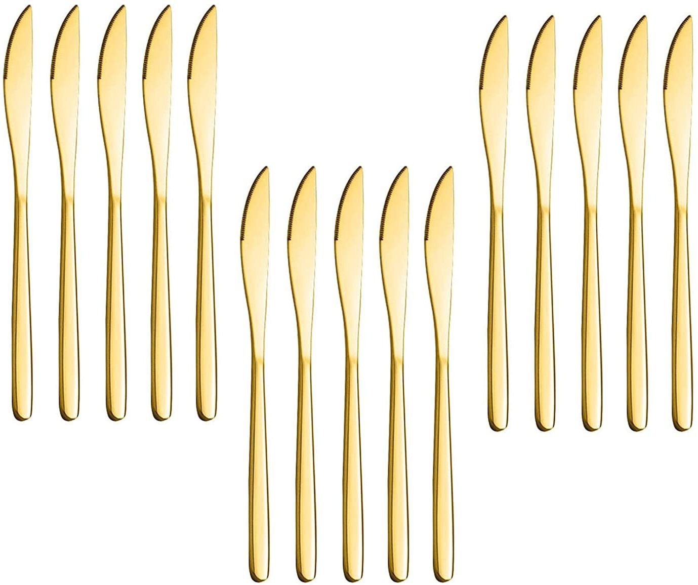 Stainless Steel, Goldware Set Butter Knives Set(Gold,Set of 15) Stainless Steel Butter Spreader Set-image-21