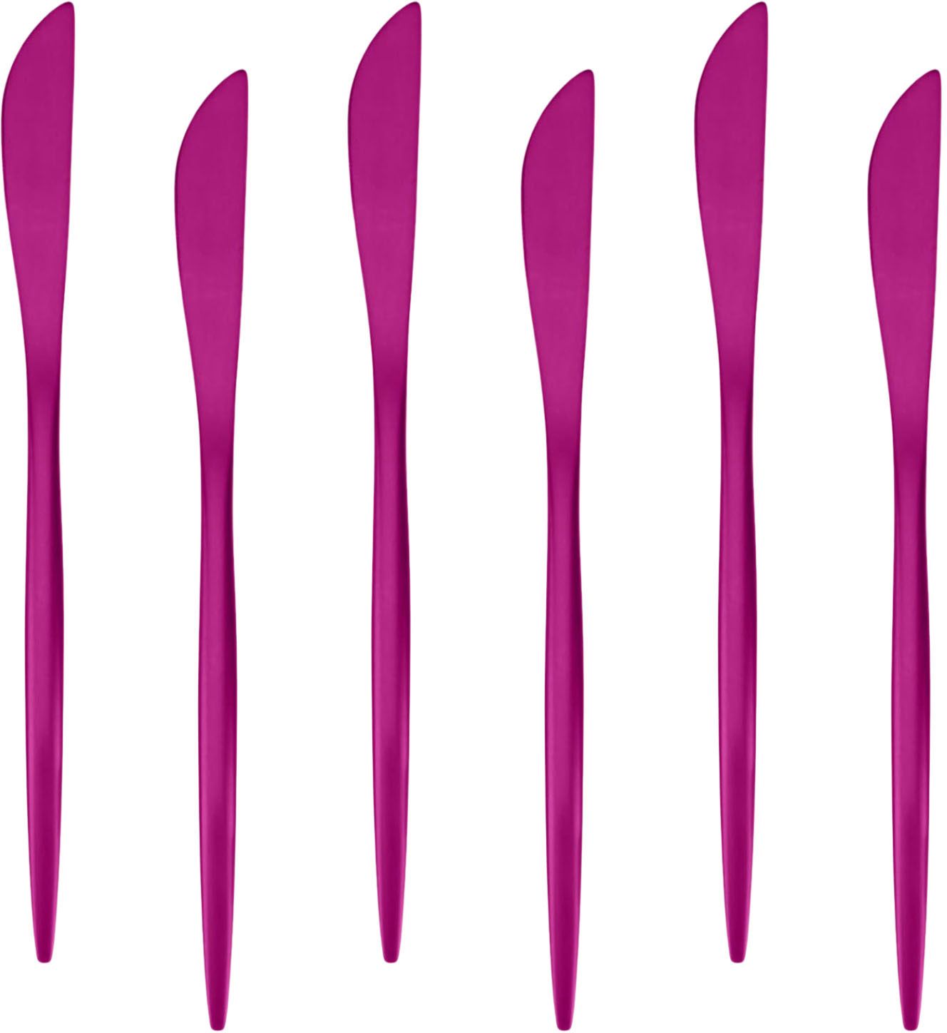 Pink Butter Spreader Knife for Kitchen, Heavy Duty Dinner Knives, Food Knives Stainless Steel Steak Knife Set-image-44