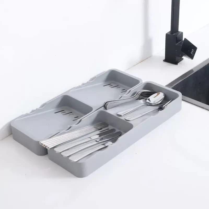 Kitchen Drawer Organizer with Knife Holder Plastic Bread Knife, Butter Spreader, Fruit Knife