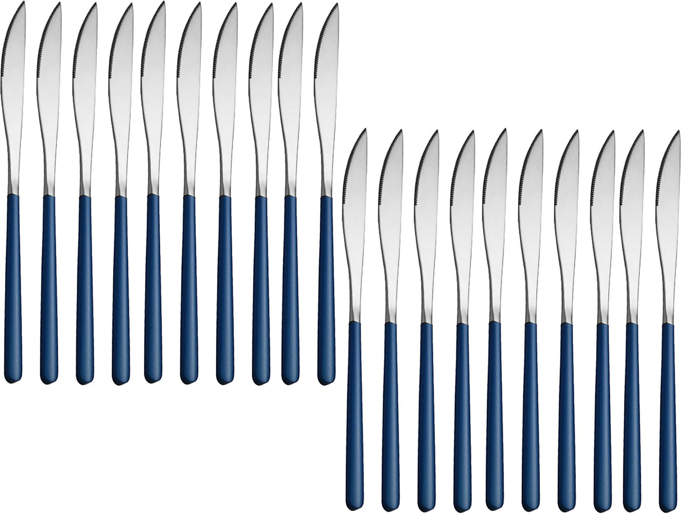 pepplo Stainless Steel Dinner Knives with Round Edge(Blue,Set of 20) Stainless Steel Butter Spreader Set-picture-25