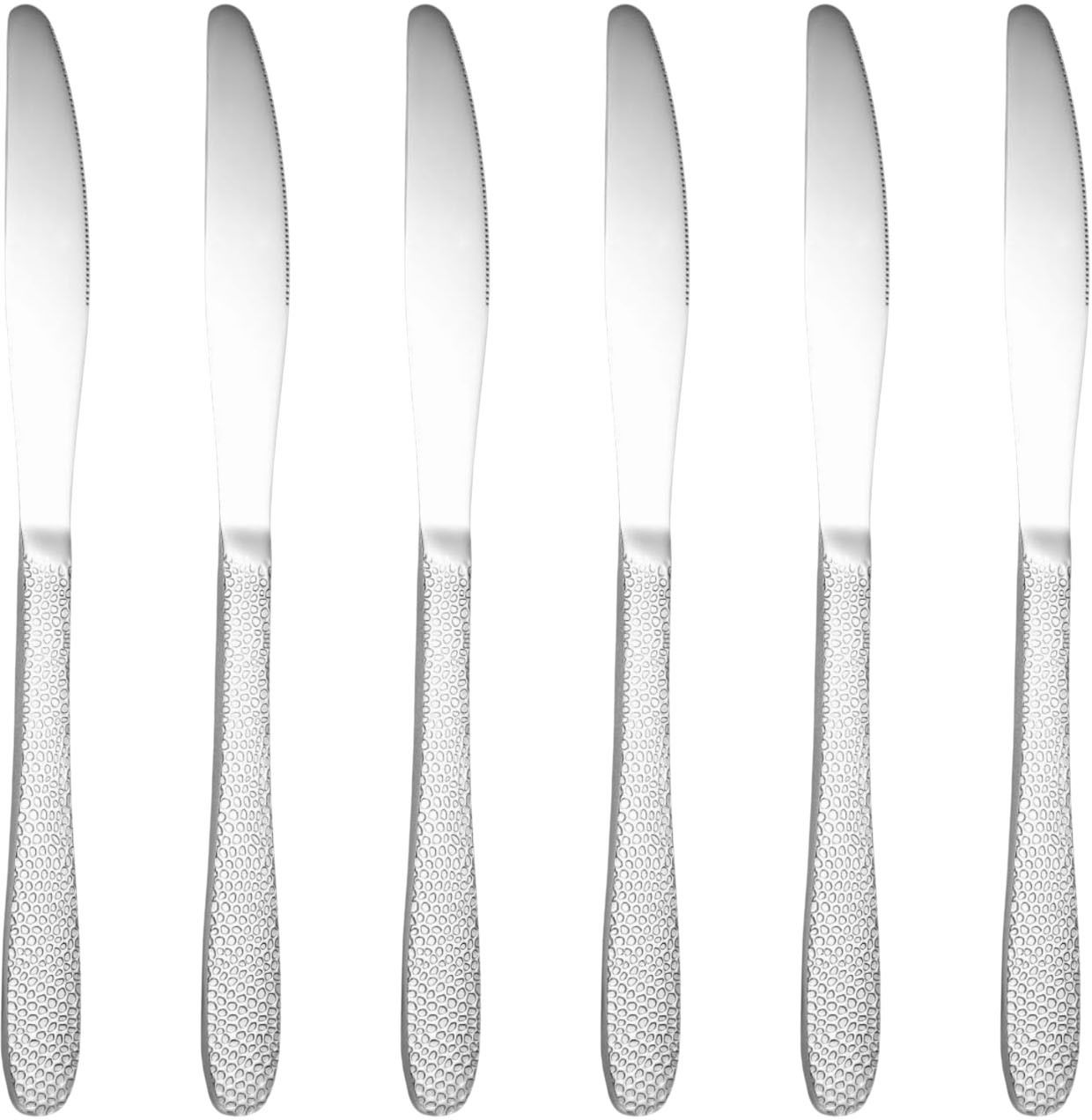 Silver Dinner Knives, 9-Inch Table Knives Set, Breakfast Bread Butter Knife Stainless Steel Steak Knife Set-image-33
